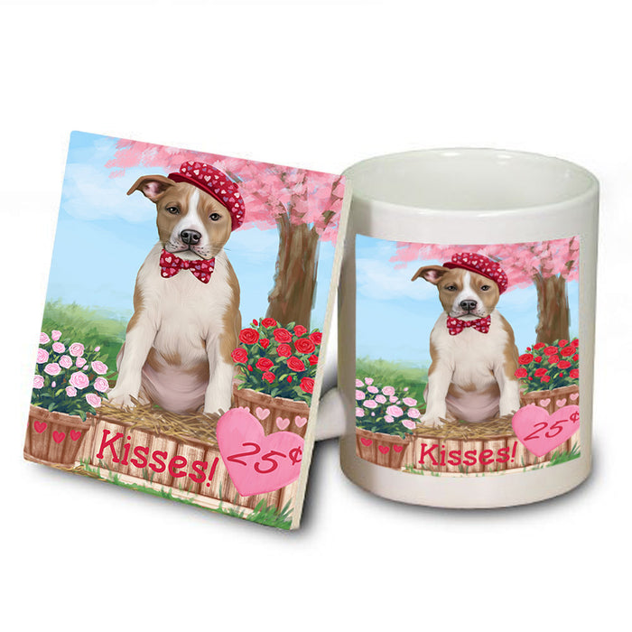 Rosie 25 Cent Kisses American Staffordshire Dog Mug and Coaster Set MUC55784