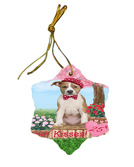 Rosie 25 Cent Kisses American Staffordshire Dog Star Porcelain Ornament SPOR56148