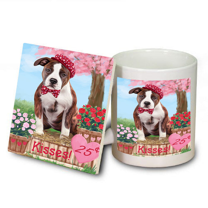 Rosie 25 Cent Kisses American Staffordshire Dog Mug and Coaster Set MUC55785