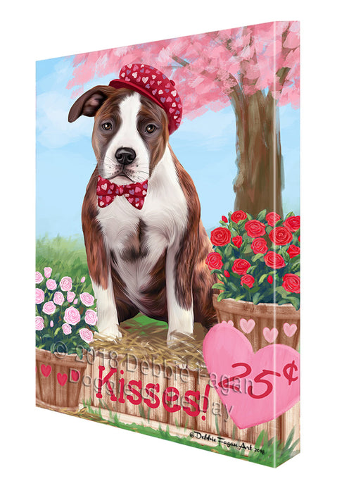 Rosie 25 Cent Kisses American Staffordshire Dog Canvas Print Wall Art Décor CVS124361