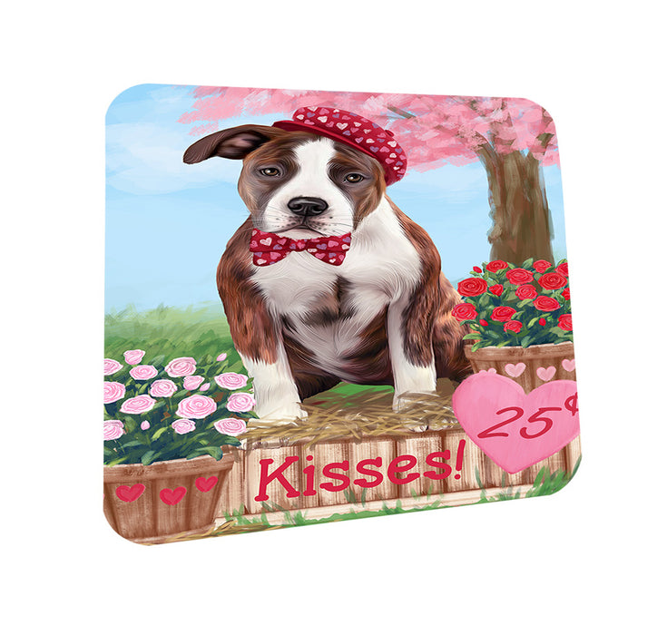 Rosie 25 Cent Kisses American Staffordshire Dog Coasters Set of 4 CST55751