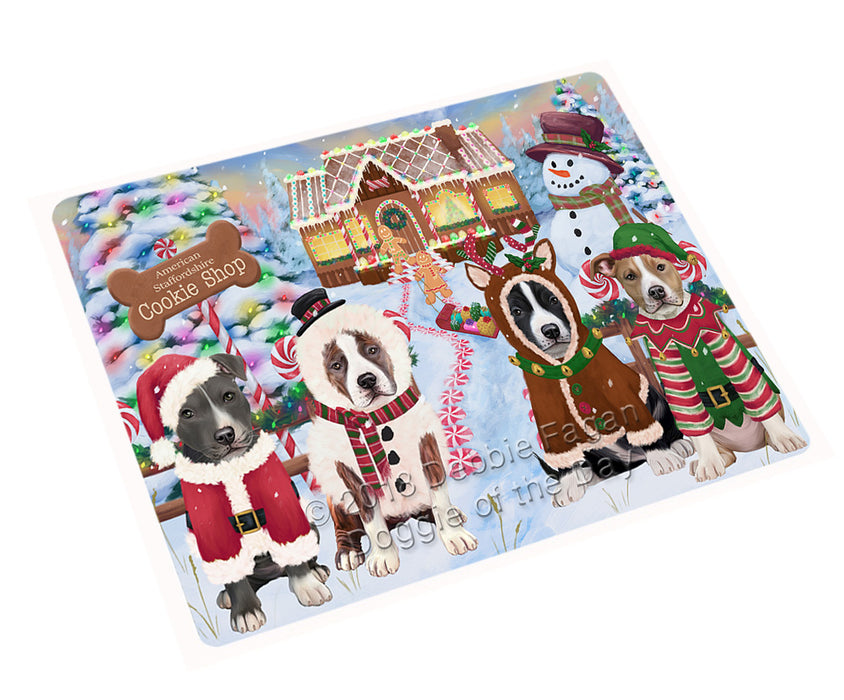 Holiday Gingerbread Cookie Shop American Staffordshires Dog Cutting Board C73422