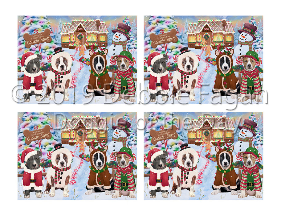 Holiday Gingerbread Cookie American Staffordshire Dogs Placemat