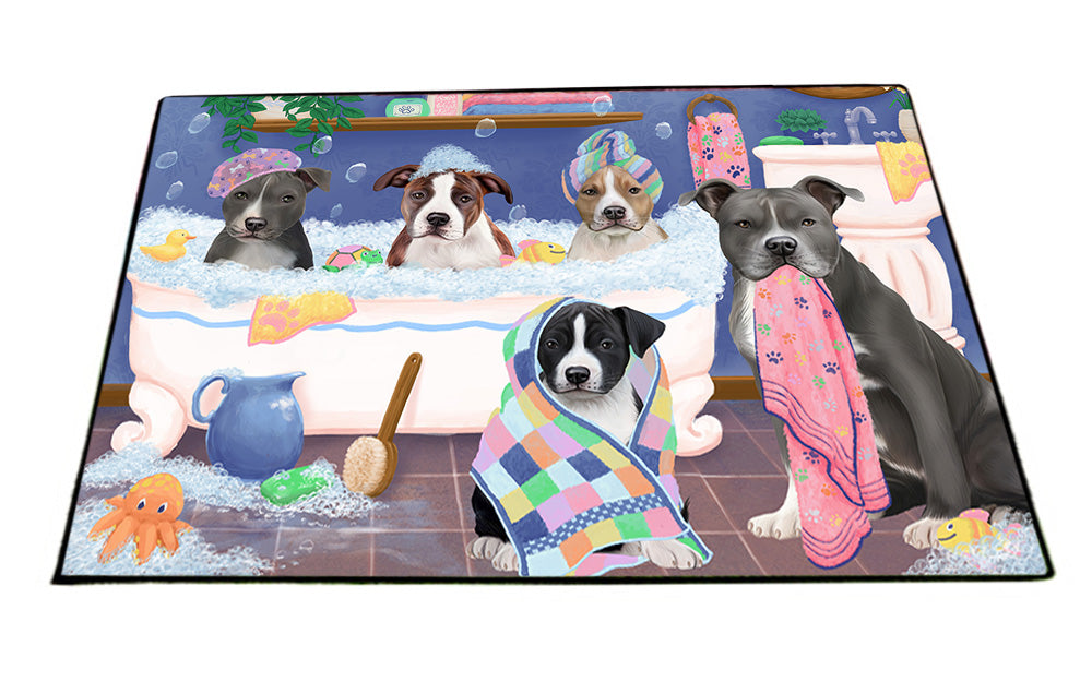 Rub A Dub Dogs In A Tub American Staffordshires Dog Floormat FLMS53442