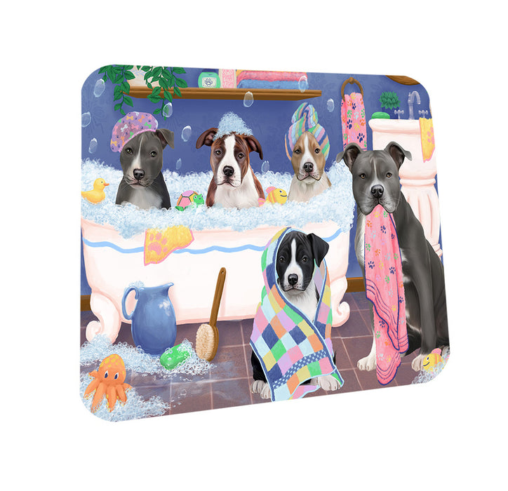 Rub A Dub Dogs In A Tub American Staffordshires Dog Coasters Set of 4 CST56711