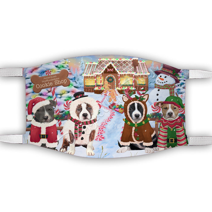 Holiday Gingerbread Cookie American Staffordshire Dogs Shop Face Mask FM48858