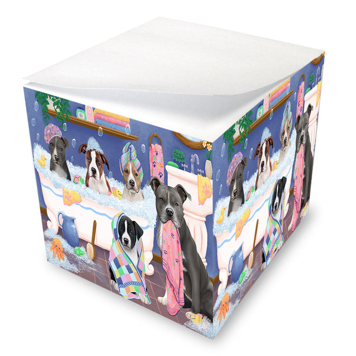 Rub A Dub Dogs In A Tub American Staffordshires Dog Note Cube NOC54825