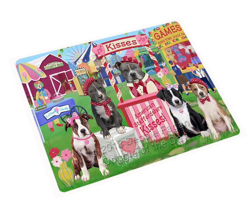 Carnival Kissing Booth American Staffordshires Dog Magnet MAG72456 (Small 5.5" x 4.25")