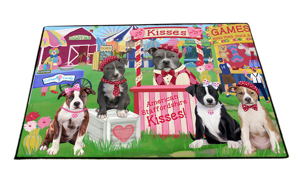 Carnival Kissing Booth American Staffordshires Dog Floormat FLMS52860