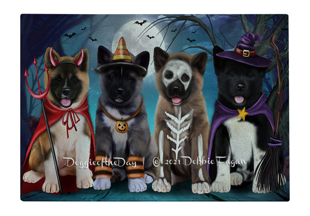Happy Halloween Trick or Treat American Akita Dogs Cutting Board - Easy Grip Non-Slip Dishwasher Safe Chopping Board Vegetables C79525