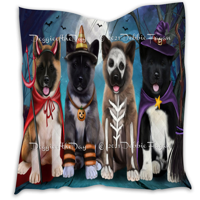Happy Halloween Trick or Treat American English Foxhound Dogs Lightweight Soft Bedspread Coverlet Bedding Quilt QUILT60161
