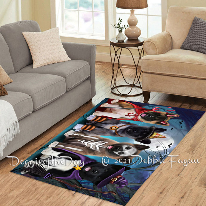Happy Halloween Trick or Treat American Akita Dogs Polyester Living Room Carpet Area Rug ARUG66082