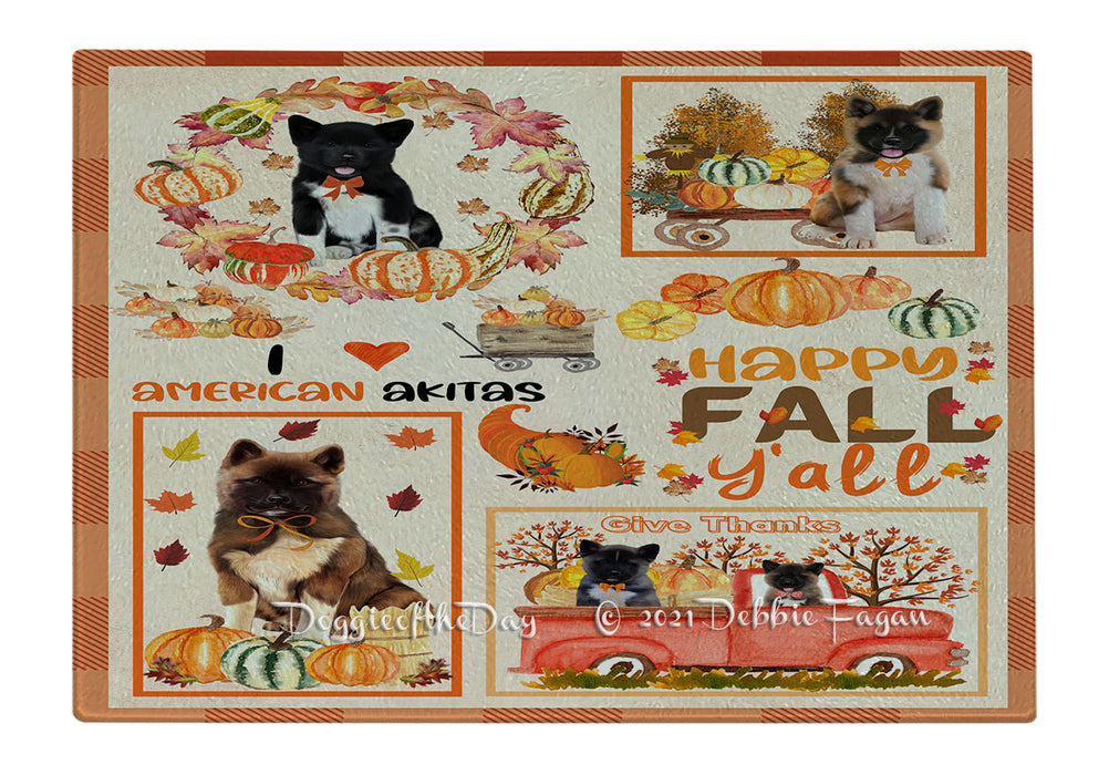 Happy Fall Y'all Pumpkin American English Foxhound Dogs Cutting Board - Easy Grip Non-Slip Dishwasher Safe Chopping Board Vegetables C79756