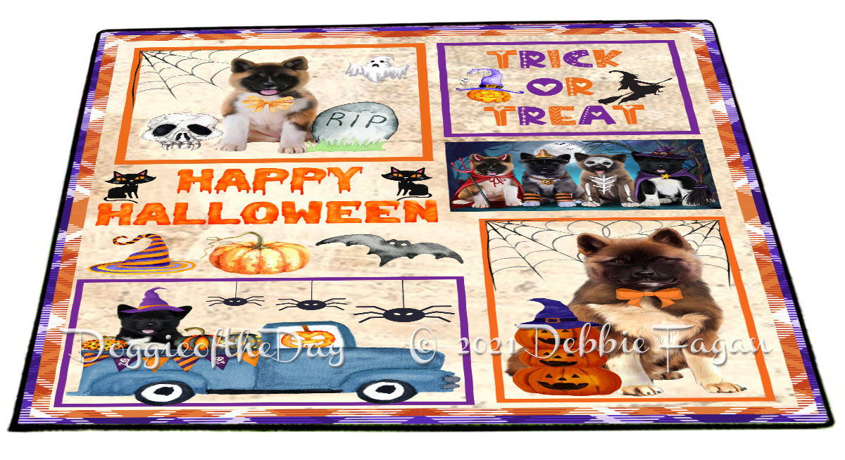 Happy Halloween Trick or Treat American Eskimo Dogs Indoor/Outdoor Welcome Floormat - Premium Quality Washable Anti-Slip Doormat Rug FLMS57967