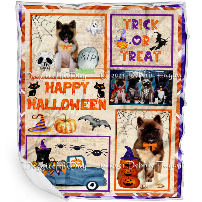 Happy Halloween Trick or Treat American Akita Dogs Blanket BLNKT143699