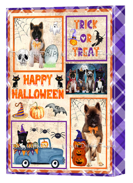 Happy Halloween Trick or Treat American Eskimo Dogs Canvas Wall Art Decor - Premium Quality Canvas Wall Art for Living Room Bedroom Home Office Decor Ready to Hang CVS150128