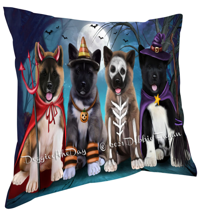Happy Halloween Trick or Treat American Akita Dogs Pillow with Top Quality High-Resolution Images - Ultra Soft Pet Pillows for Sleeping - Reversible & Comfort - Ideal Gift for Dog Lover - Cushion for Sofa Couch Bed - 100% Polyester, PILA88435