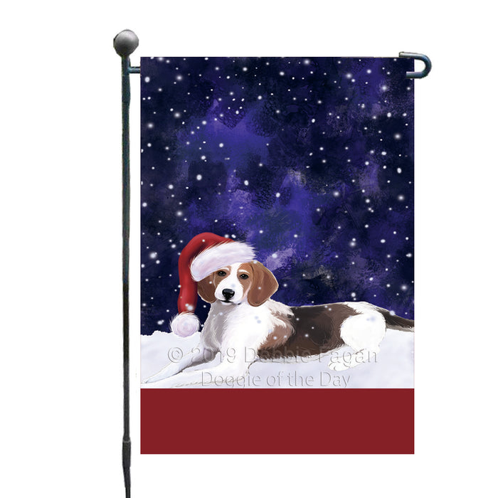 Personalized Let It Snow Happy Holidays American Foxhound Dog Custom Garden Flags GFLG-DOTD-A62225
