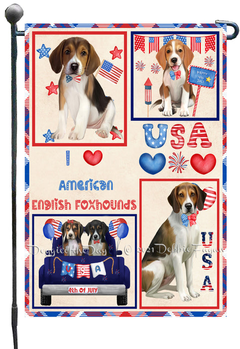 4th of July Independence Day I Love USA American English Foxhound Dogs Garden Flag GFLG66858