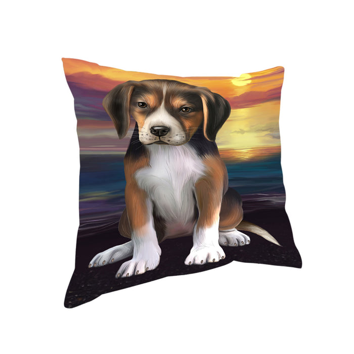 Sunset American English Foxhound Dog Pillow PIL86408