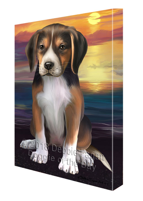 Sunset American English Foxhound Dog Canvas Print Wall Art Décor CVS136700