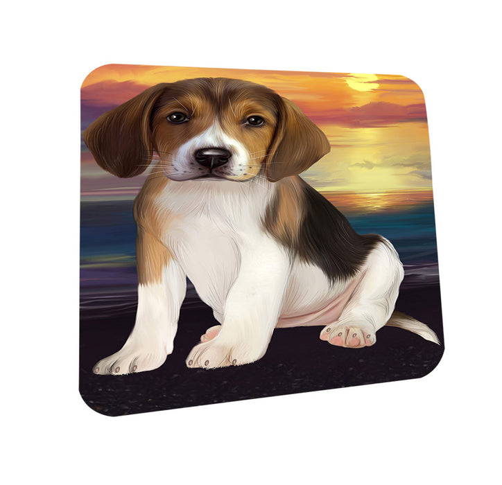 Sunset American English Foxhound Dog Coasters Set of 4 CST57099