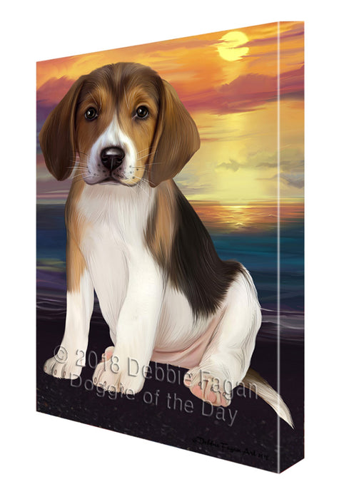 Sunset American English Foxhound Dog Canvas Print Wall Art Décor CVS136709