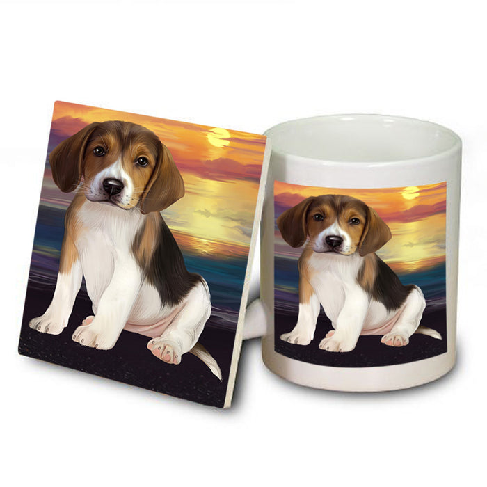 Sunset American English Foxhound Dog Mug and Coaster Set MUC57133