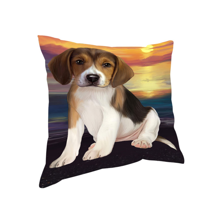 Sunset American English Foxhound Dog Pillow PIL86412