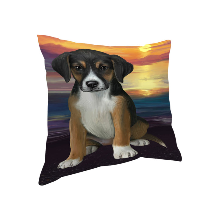 Sunset American English Foxhound Dog Pillow PIL86416
