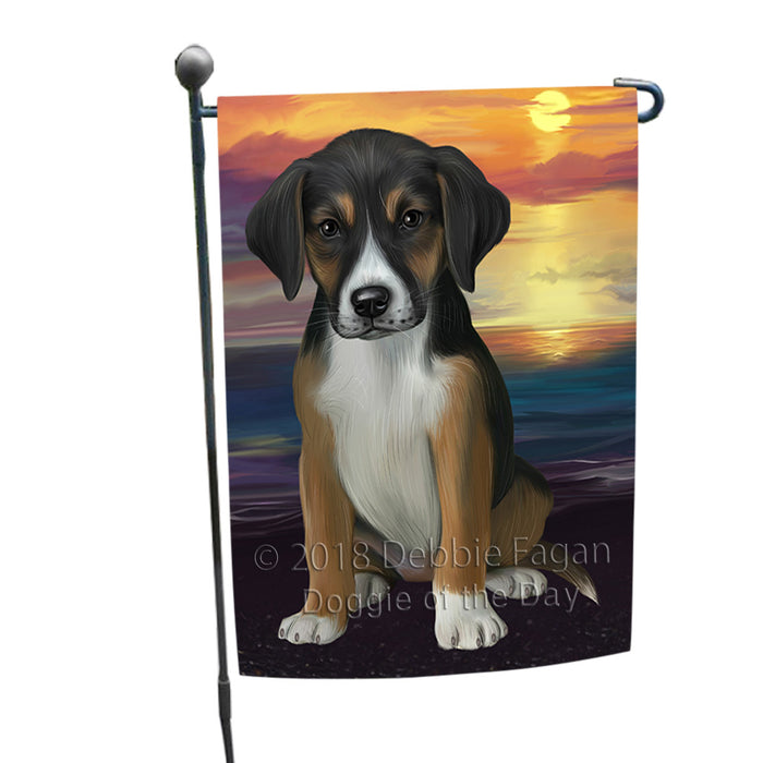 Sunset American English Foxhound Dog Garden Flag GFLG65110