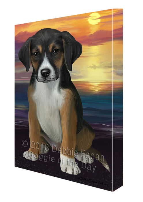 Sunset American English Foxhound Dog Canvas Print Wall Art Décor CVS136718