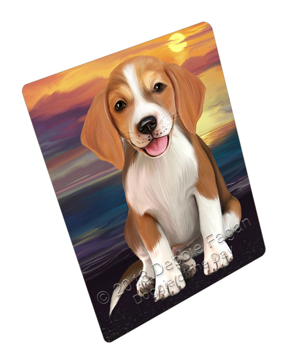 Sunset American English Foxhound Dog Mini Magnet MAG76725