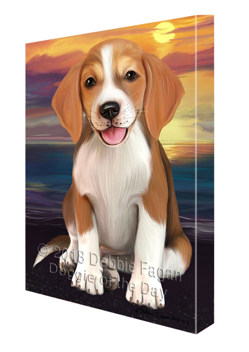 Sunset American English Foxhound Dog Canvas Print Wall Art Décor CVS136727