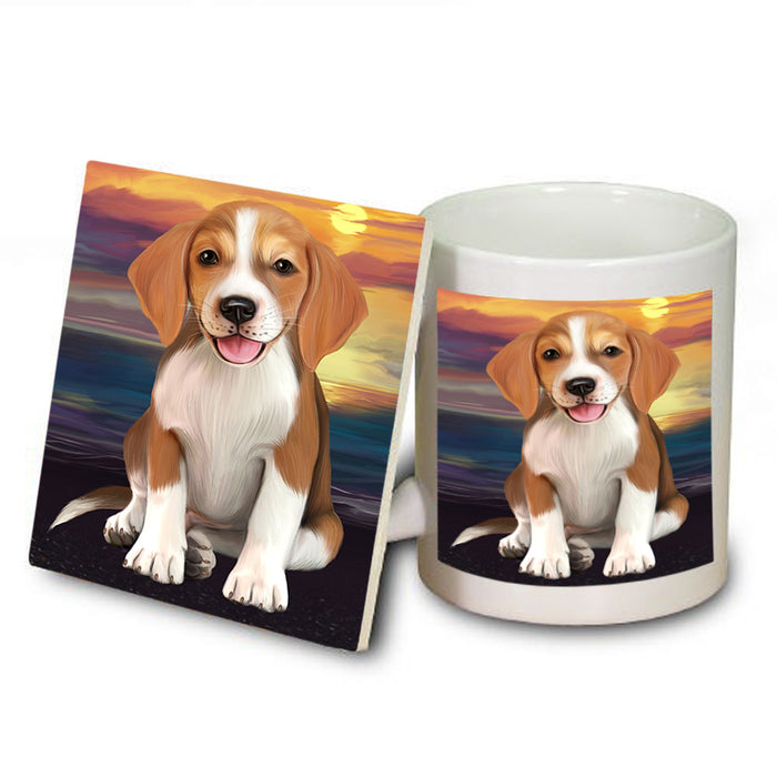 Sunset American English Foxhound Dog Mug and Coaster Set MUC57135