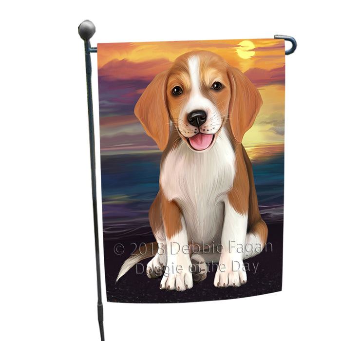 Sunset American English Foxhound Dog Garden Flag GFLG65111