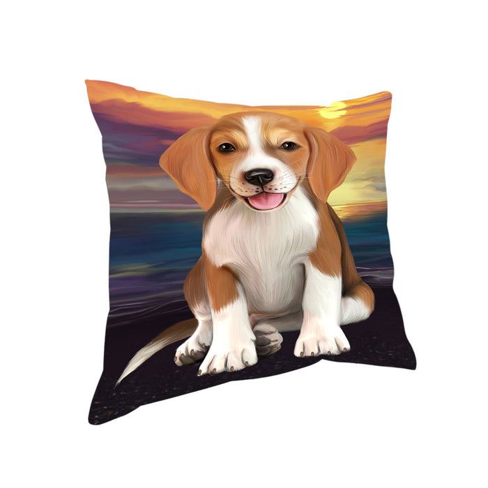 Sunset American English Foxhound Dog Pillow PIL86420
