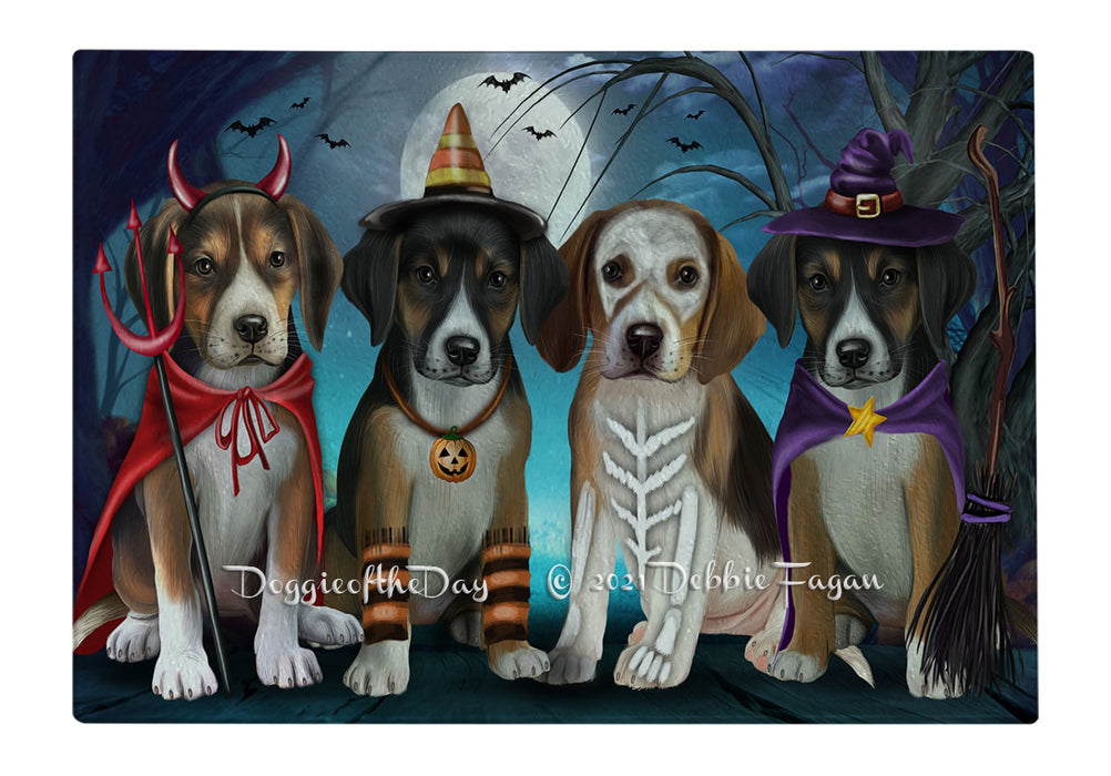 Happy Halloween Trick or Treat American English Foxhound Dogs Cutting Board - Easy Grip Non-Slip Dishwasher Safe Chopping Board Vegetables C79531