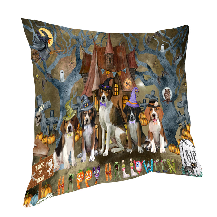 American English Foxhound Pillow: Cushion for Sofa Couch Bed Throw Pillows, Personalized, Explore a Variety of Designs, Custom, Pet and Dog Lovers Gift