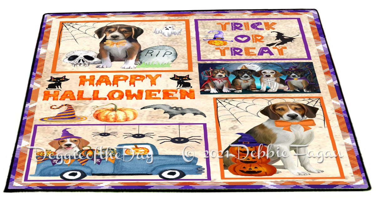 Happy Halloween Trick or Treat American English Foxhound Dogs Indoor/Outdoor Welcome Floormat - Premium Quality Washable Anti-Slip Doormat Rug FLMS57976