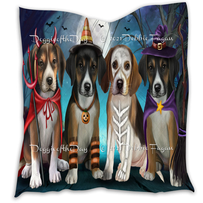 Happy Halloween Trick or Treat American Staffordshire Dogs Lightweight Soft Bedspread Coverlet Bedding Quilt QUILT60156