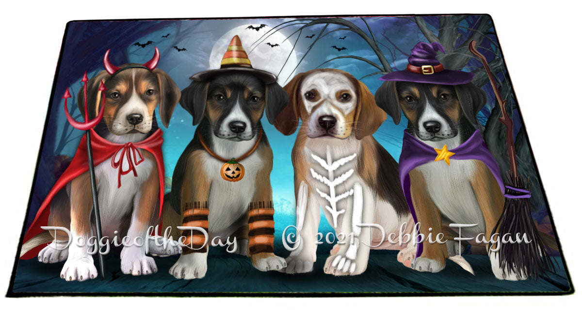 Happy Halloween Trick or Treat American English Foxhound Dogs Indoor/Outdoor Welcome Floormat - Premium Quality Washable Anti-Slip Doormat Rug FLMS58312