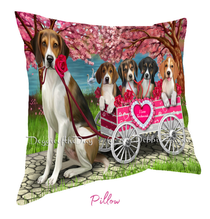 Mother's Day Gift Basket American English Foxhound Dogs Blanket, Pillow, Coasters, Magnet, Coffee Mug and Ornament