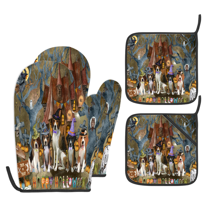 American English Foxhound Oven Mitts and Pot Holder: Explore a Variety of Designs, Potholders with Kitchen Gloves for Cooking, Custom, Personalized, Gifts for Pet & Dog Lover