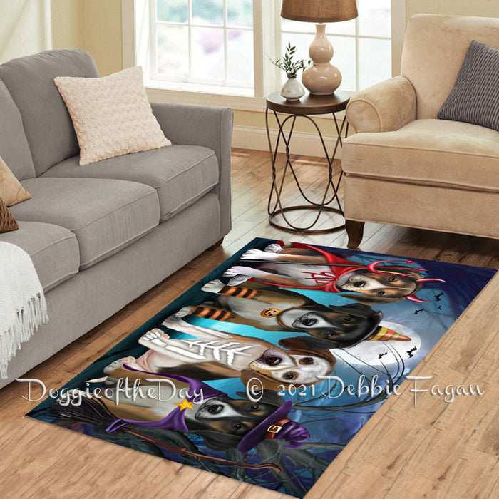 Happy Halloween Trick or Treat American English Foxhound Dogs Polyester Living Room Carpet Area Rug ARUG66096