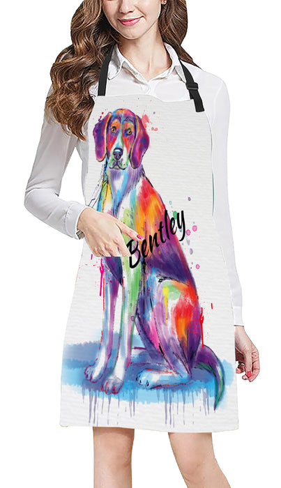 Custom Pet Name Personalized Watercolor American English Foxhound Dog Apron