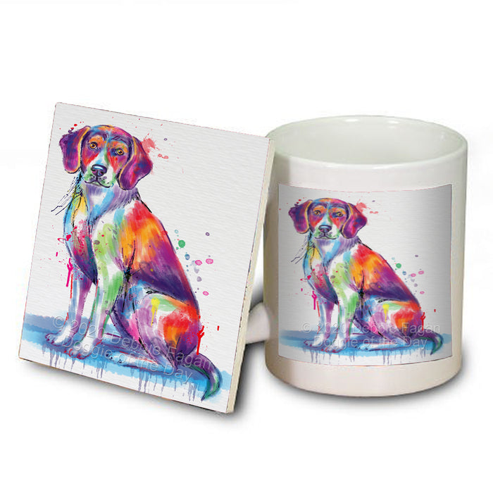 Watercolor American English Foxhound Dog Coasters Set of 4 CSTA57647