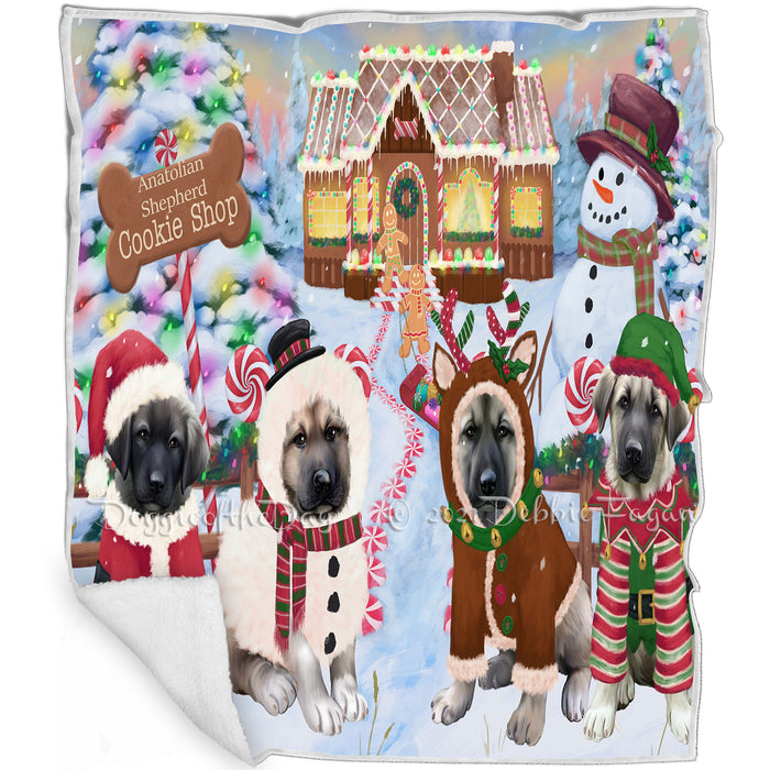 Holiday Gingerbread Cookie Shop Anatolian Shepherds Dog Blanket BLNKT124284