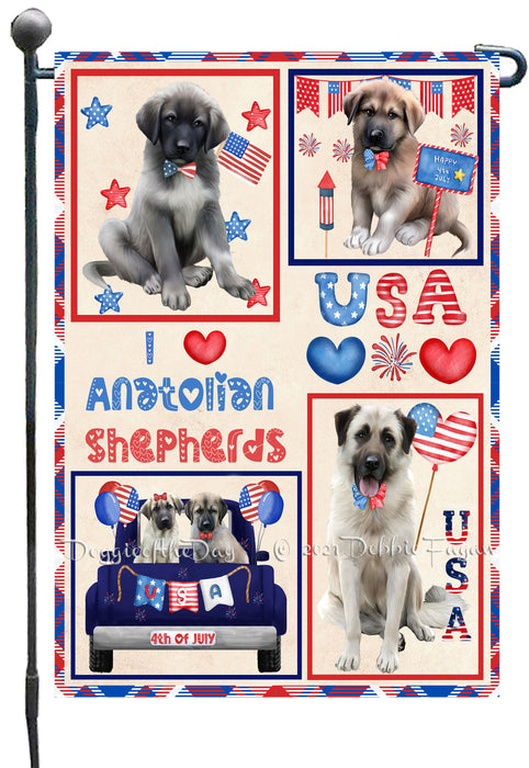 4th of July Independence Day I Love USA Anatolian Shepherd Dogs Garden Flag GFLG66862