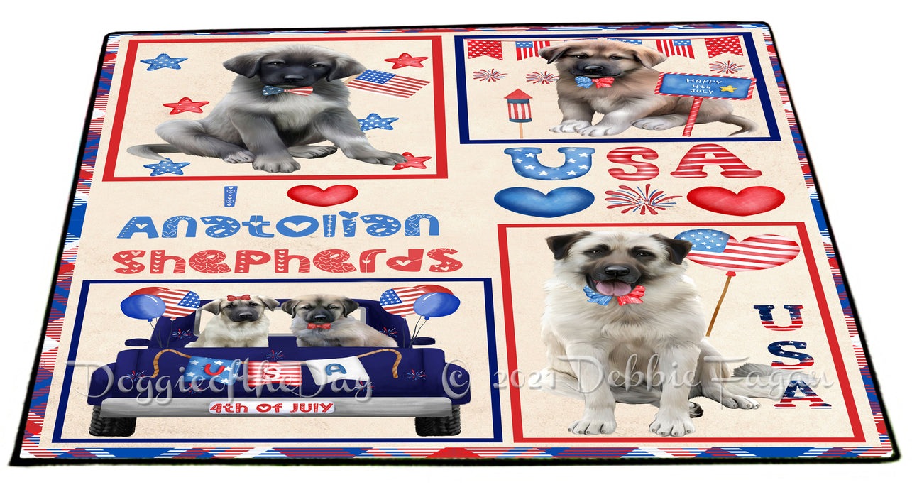 4th of July Independence Day I Love USA Anatolian Shepherd Dogs Floormat FLMS56092 Floormat FLMS56092